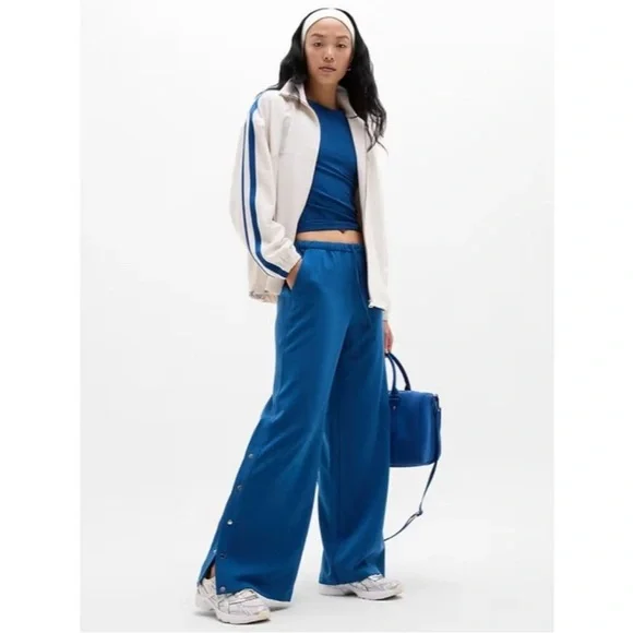 Athleta MVP Snap Pant Maritime Blue Small Petite new with tags track pant - Picture 4 of 9